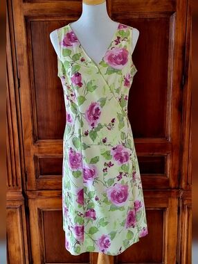 Norton McNaughton Sleeveless Floral Wrap Dress - Size 10